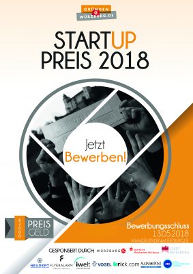 Offizieller Bewerbungsflyer für den Würzburger Startup-Preis 2018